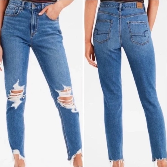 American Eagle Outfitters Distressed Blue Jeans - Picture 2 of 13